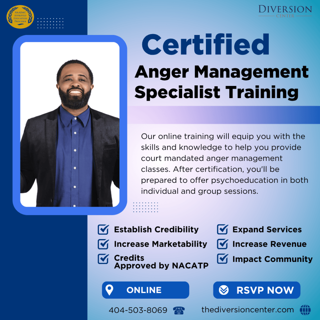Certified Anger Management Specialist live training poster